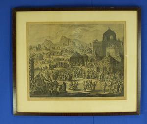 A very nice Dutch engraving Loofhuttenfeest by Jan Luyken (1649 - 1712), 57 x 47 including frame. Price 190 euro