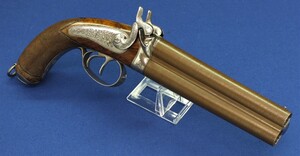A fine antique 19th century French Double barreled over and under 