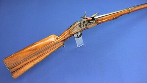 A very fine antique 19th century Italian Miquelet Flintlock Sporting Rifle by Lazaro Lazarino Legitimo De Braga, dated on the frizzen 