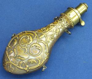 A very nice 19th Century English Powderflask, height 21 cm, in mint condition, Price 420 euro