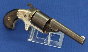 A very nice antique American 6 shot Moore's Pat.Firearms Co Front Loading Teatfire Revolver, .32 caliber. In very good condition. Price 775 euro