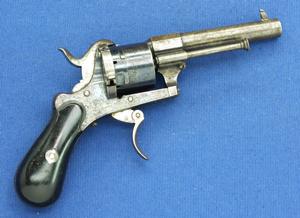 A very nice antique Liege Pinfire Revolver, caliber 7 mm, length 19 cm, in very good condition. Price 600 euro