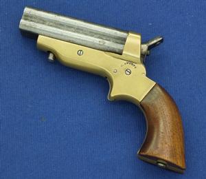 A very nice antique Sharps & Hankins 4 Shot Pepperbox Pistol Model  2 A, .30 RF caliber, length 16,5 cm, in very good condition. 