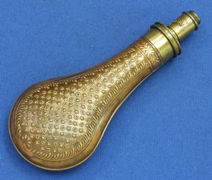 A very nice English 19th Century Antique Powderflask, height 20.5 cm, in nearly mint  condition. Price 375 euro