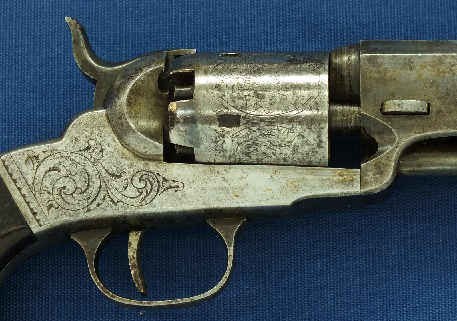 American Bacon Mfg. Co. Norwich Conn. First model Pocket 5 shot percussion Revolver. 31 Caliber, 4 inch barrel. Only 1000 made. Length 24,5cm. In very good condition. Price 1.450 euro.