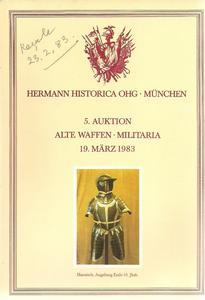 The Hermann Historica Auction Catalogue 19 March 1983. Price 15 euro