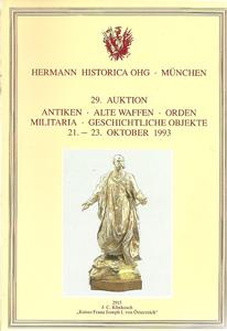 The Hermann Historica Auction Catalogue 21-23 October 1993. Price 25 euro