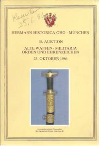 The Hermann Historica Auction Catalogue 25 October 1986. Price 25 euro