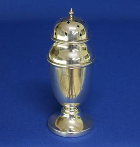 A very nice English Silver Sugar Caster, Birmingham 1932, height 13,5 cm, in very good condition. Price 225 euro reduced to  175 euro