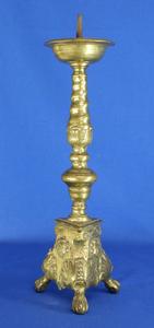 A very nice 17th Century antique Brass Candlestick, height 36 cm. Price 400 euro