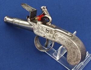A fine antique 18th century Liege All Steel Box-Lock Flintlock Pistol, marked 