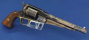 A fine antique American Civil War Remington New Model Army single action 6 shot Percussion Revolver, .44 caliber, 6 shot, 8 inch barrel, length 37 cm, in very good condition 