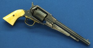 A fine antique American Civil War Remington New Model Army single action 6 shot Percussion Revolver, .44 caliber, 6 shot, 8 inch barrel, length 37 cm, in very good condition Price 2.750 euro