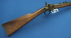 A fine antique American Civil War Smith Breechloading Percussion Carbine. 50 caliber, half 21-5/8 round/octagonal Barrel. In very good condtion. Price 4.150 euro.