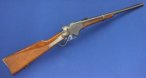 A fine antique American Civil War Spencer Repeating Carbine. Caliber 52 Rimfire, 22 inch barrel, length 99,5 cm. In very good condition. Price 3.650 euro