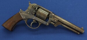 A fine antique American Civil War Starr Arms Co Double Action Model 1858 Army 6 shot percussion Revolver. 44 Caliber. Length 33cm. In very good condition. Price 2.850 euro.