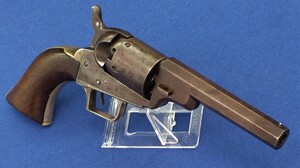 A fine antique American Colt Model 1848 Baby Dragoon 5 shot 31 caliber percussion Revolver with 4 inch barrel with 2 line New York address. Length 25cm. In very good condition. Price 4.500 euro