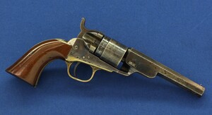 A fine antique American Colt Model 1862 Pocket Navy Conversion Revolver. 4 1/2 inch Octagon Barrel, .38 Rimfire caliber, 5 shot, length 26,5 cm in very good condition. 