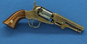 A fine antique American Nepperhan Fire Arms Co. 5 shot percussion Pocket Revolver. Caliber 31, 41/4 inch barrel. Length 25cm. In very good condition. Price 1.450 euro.