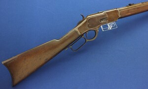 A fine antique American Winchester Model 1873 Rifle with 23 inch octagonal barrel with clear address. Caliber 32 W.C.F ( 32-20). In very good condition. Price 3.650 euro