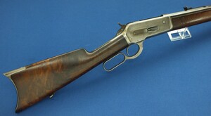 A fine antique American Winchester special order Model 1886 Rifle. Caliber 40-65 with 26 inch Octagon barrel. Length 114cm. In very good condition. Price 7.500 euro.