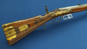 A fine antique Probably German 18th century Air Rifle. Caliber 7mm, length 120cm. In very good condition. Price 4.350 euro.