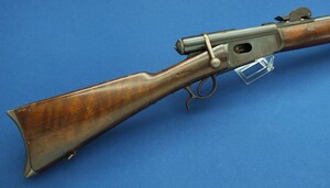 A fine antique Swiss Vetterli Rifle Model 1881. Caliber 10,4x38/Swiss .41. Converted to centerfire. Length 132cm. In very good condition.