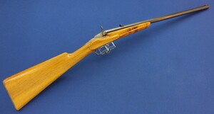 A fine Belgian Liege Flobert Rifle. 6mm Rimfire Caliber. 22 inch octagon barrel. Length 96cm. In very good condition. 
