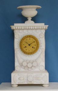 A nice antique 19th century French marble mantel clock by Thiaffait a Lyon, height 52 cm. Price 450 euro