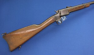 A rare and interesting antique American Triplett & Scott Repeating Carbine. Caliber ,50 rimfire, 30 inch barrel. Made by Meriden Manufacturing Company, Meriden, Connecticut 1864/65. In very good condition. Price 3.150 euro.