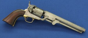 A rare antique American Civil War Colt Model 1851 Navy 6 shot Percussion revolver. 36 caliber, 7,5 inch barrel with Hartford address. In very good condition. Price 3.450 euro