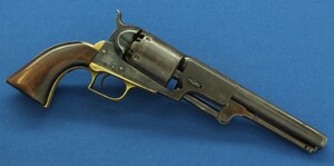 A Scarce antique American Goverment issued Colt Model 1848 First Model Dragoon percussion Revolver. 44 Caliber. Length 37cm. In good/very good condition. Price 8.500 euro