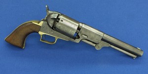 A scarce antique American inscribed Colt first Model Dragoon 6 shot percussion revolver belonging Col. Hugh Ewing. 44 caliber, 7- 7/16 inch barrel with New York address. In very good condition. 