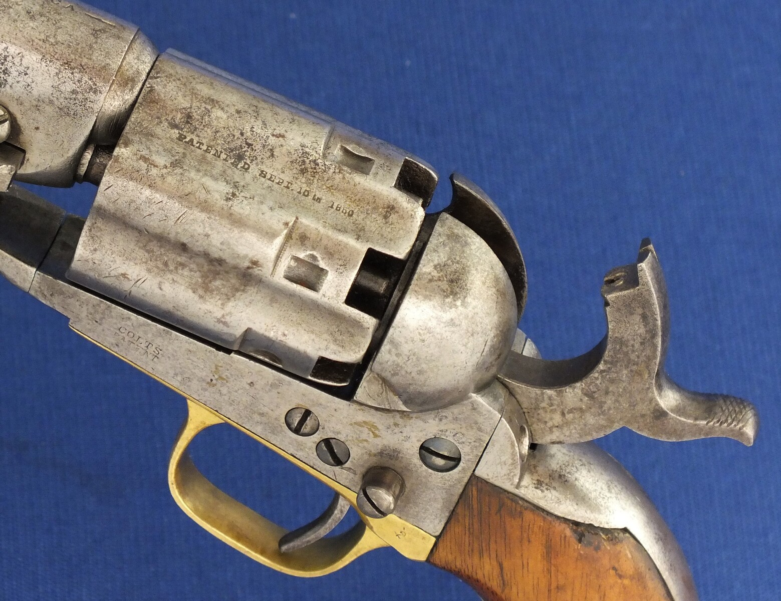 A scarce early 4 Screw Colt Model 1860 Army Percussion Revolver with Fluted Cylinder. .44 caliber, 8 inch barrel, 6 shot, in very good condition. 