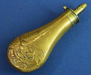 A very nice 19th Century English Antique Powder Flask marked 