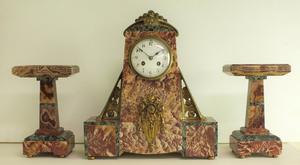 A very nice 19th Century French Art Nouveau Marble Mantle Clock, heigth 40 cm. Price 490 euro