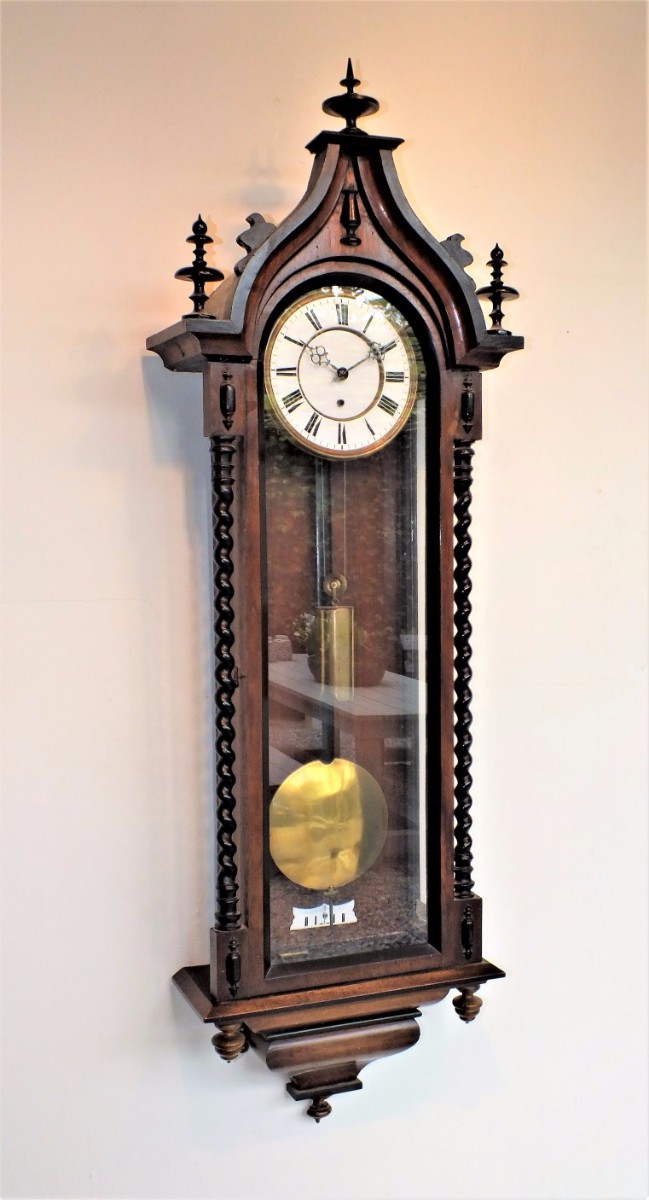 A very nice 19th Century German Wall Clock by Gustav Becker,  height 120 cm, Price 950 euro.