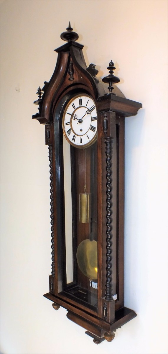 A very nice 19th Century German Wall Clock by Gustav Becker,  height 120 cm, Price 950 euro.