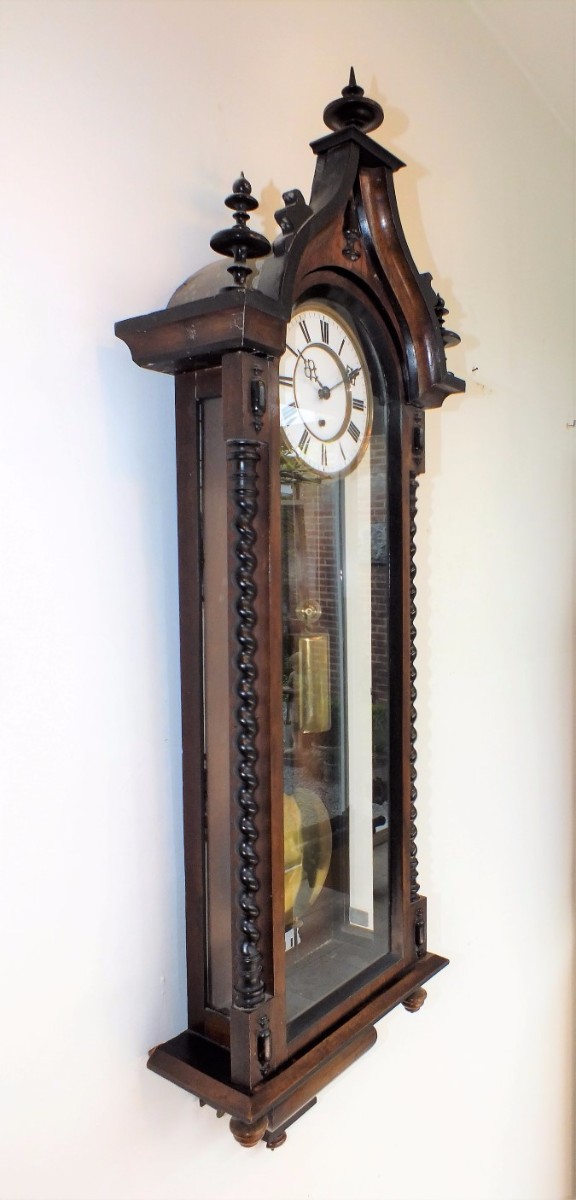 A very nice 19th Century German Wall Clock by Gustav Becker,  height 120 cm, Price 950 euro.