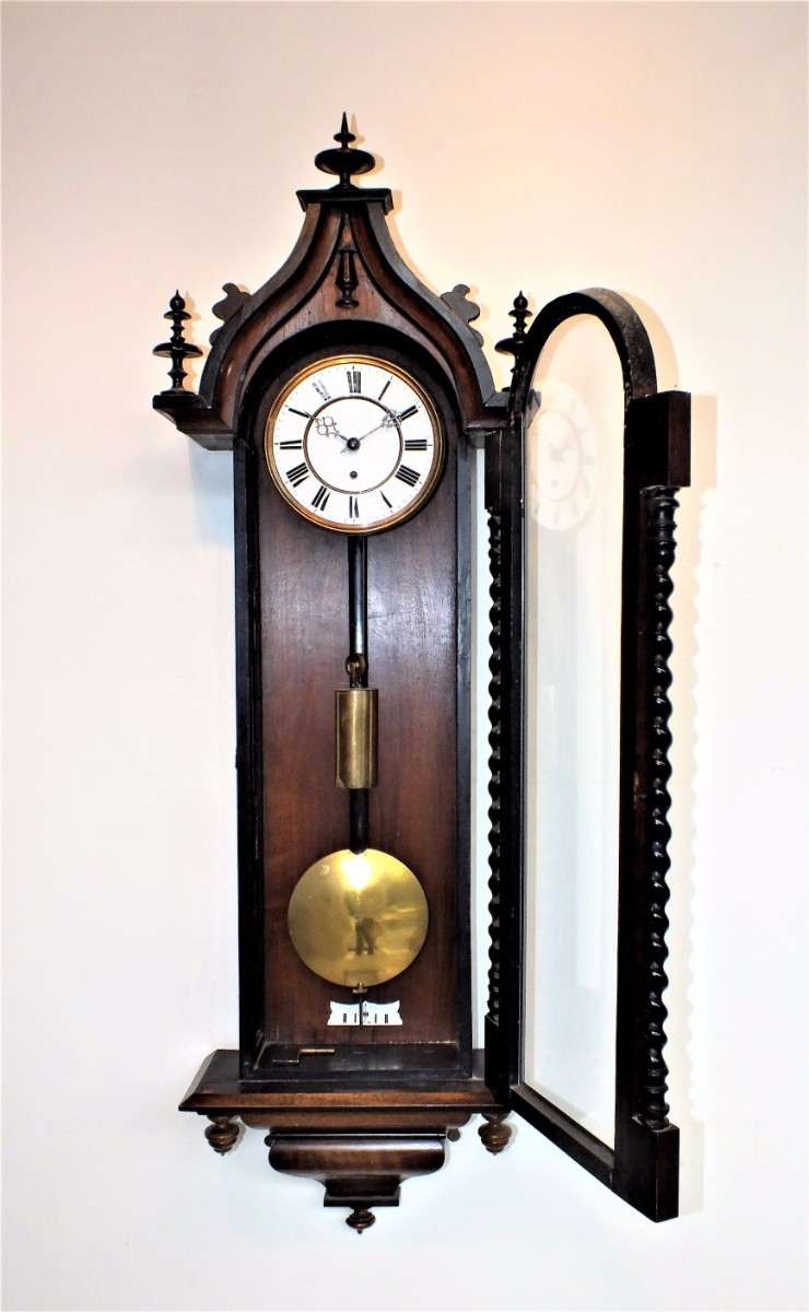 A very nice 19th Century German Wall Clock by Gustav Becker,  height 120 cm, Price 950 euro.