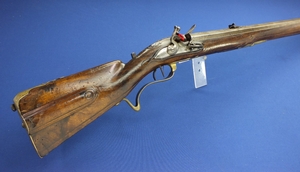 A very nice and heavy antique  German/French Flintlock Target Rifle signed  Iacop Auer A Sultz (am Necker near Strasbourg), caliber 18 mm rifled, length 160 cm, in very good condition. Price 4.500 euro
