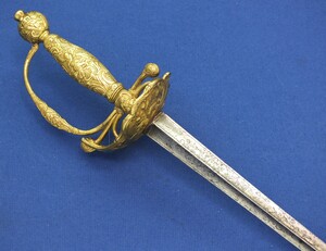 A very nice antique 18th Century Brass Hilted European Small Sword. length 94 cm, in very good condition. Price 850 euro