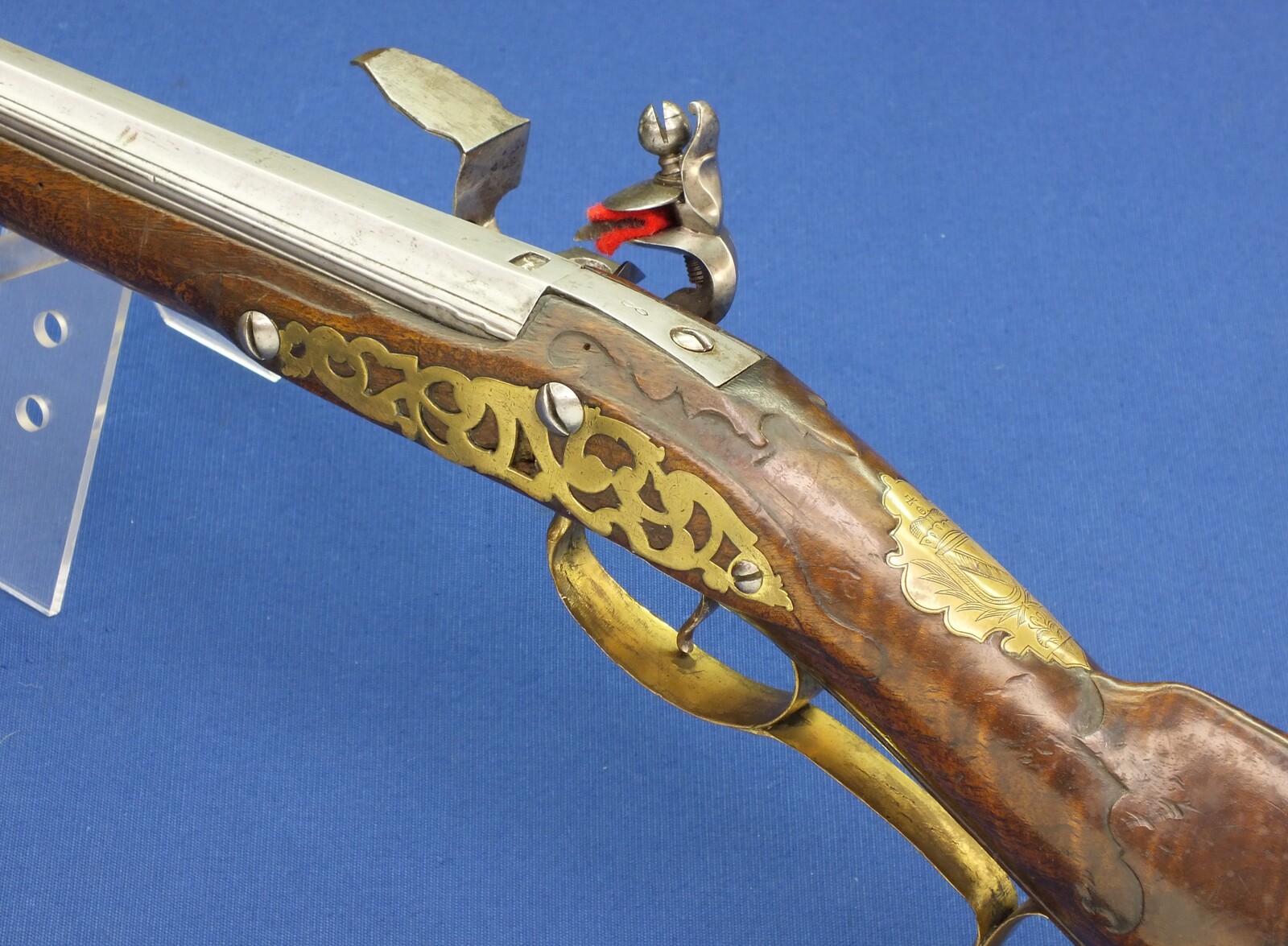 A very nice antique 18th Century German Flintlock Gun, caliber 15 mm smooth, length 145 cm, provenance the German Noble Family Thurn & Taxis - Castle Regensburg, in very good condition. Price 2.800 euro