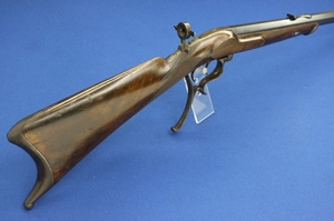A very nice antique 19th Century  Austrian Target Rifle with short barrel, by JOS UNGER IN GRAZ,  caliber 4 mm flobert, length 100 cm,in very good condition. Price 1.100 euro