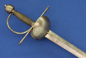 A very nice antique 19th century Spanish Cup Hilted Rapier in the 17th Century Style, length 117 cm,  blade 95 cm, in very good condition. Price 1.200 euro