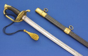 A very nice antique French Infantry Officers Sword Model 1845, total length 99 cm, in very good condition. 