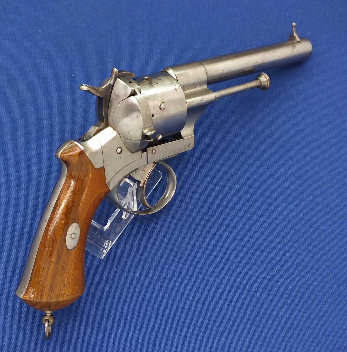 A very nice antique French Triple Action Pinfire Revolver Lefaucheux Model 1862, signed 