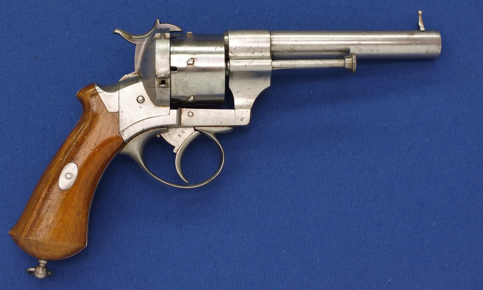 A very nice antique French Triple Action Pinfire Revolver Lefaucheux Model 1862, signed 