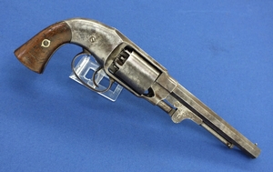 A very nice antique martialy marked  C.S. Pettengill Army Revolver, .44 caliber, length 37 cm, made by Rogers & Spencer circa 1858, in very good condition. 
