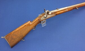 A very nice antique Swiss Model 1851 Percussion Carbine, caliber 14 mm smooth, length 116 cm, in very good condition.